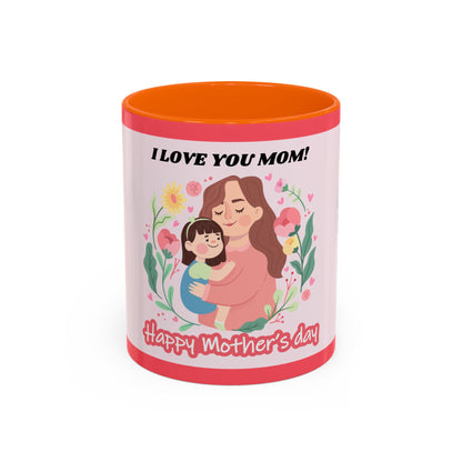 Mother's Day Coffee Mug - Floral Gift Cup, Personalized Mug for Mom, 11oz Ceramic Tea Cup, Best Mom Ever, Mom Appreciation Gift, I Love