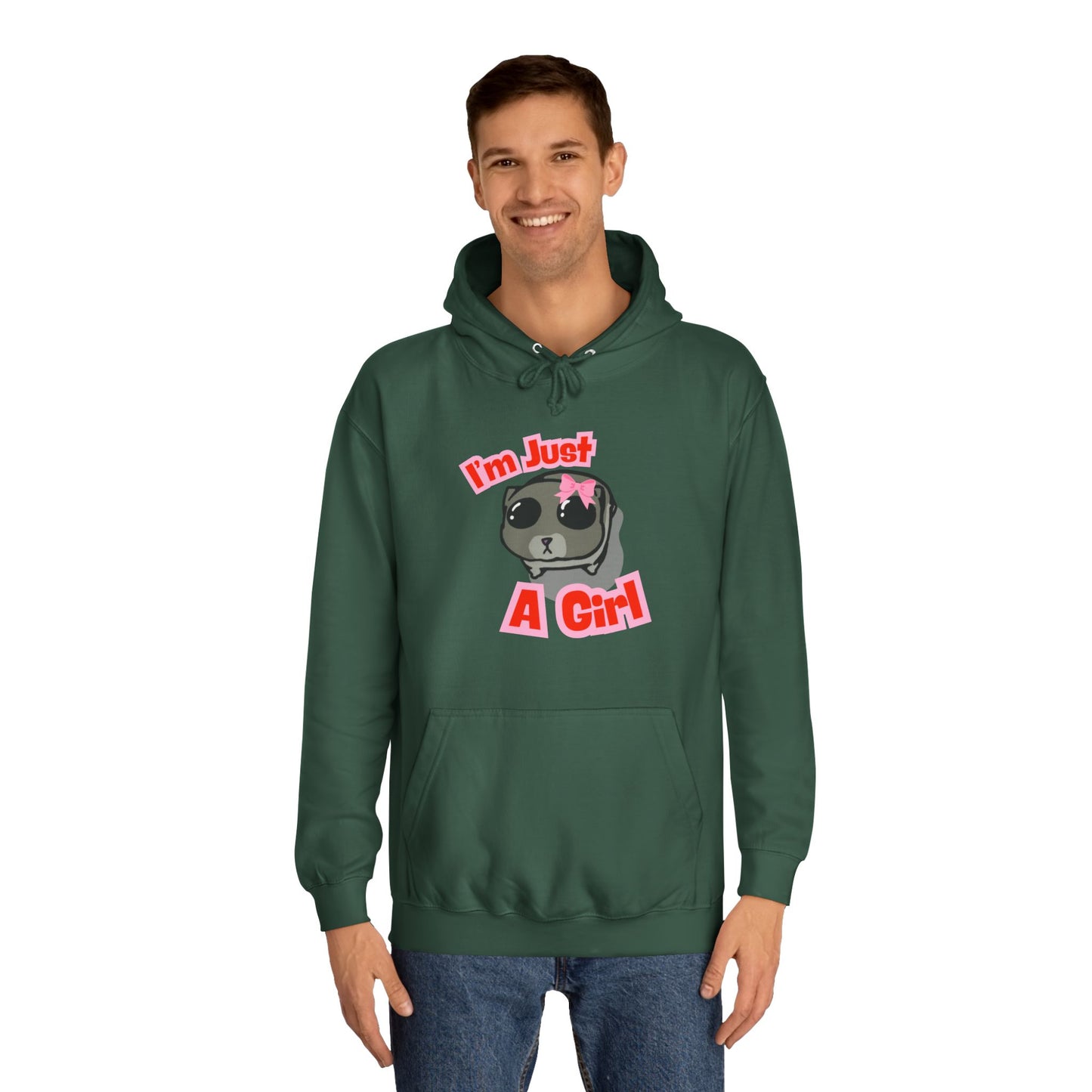 Cute Girls Unisex College Hoodie - I'm Just A Girl Design