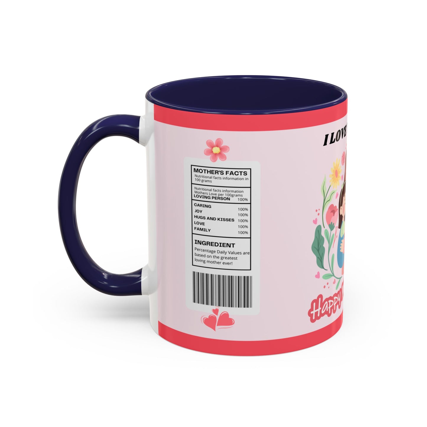 Mother's Day Coffee Mug - Floral Gift Cup, Personalized Mug for Mom, 11oz Ceramic Tea Cup, Best Mom Ever, Mom Appreciation Gift, I Love