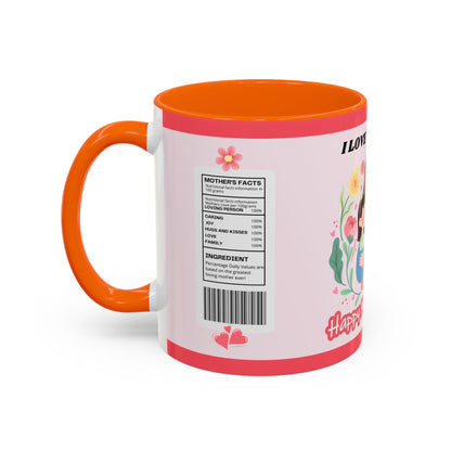 Mother's Day Coffee Mug - Floral Gift Cup, Personalized Mug for Mom, 11oz Ceramic Tea Cup, Best Mom Ever, Mom Appreciation Gift, I Love