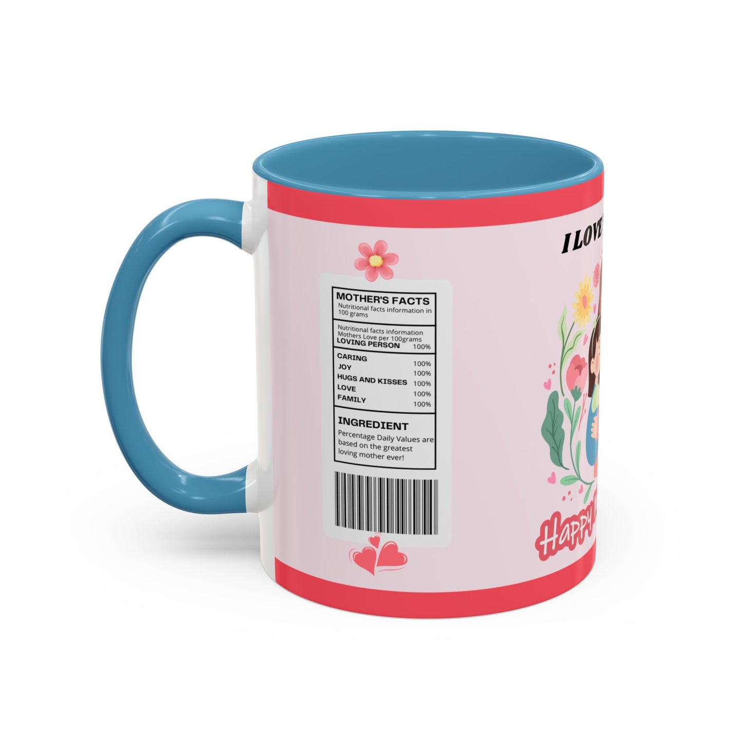 Mother's Day Coffee Mug - Floral Gift Cup, Personalized Mug for Mom, 11oz Ceramic Tea Cup, Best Mom Ever, Mom Appreciation Gift, I Love