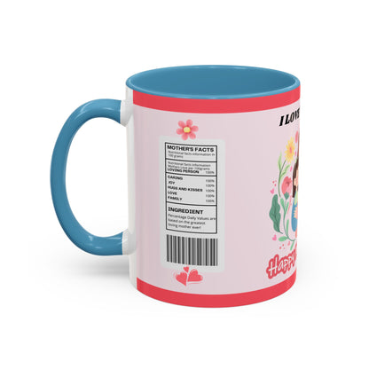 Mother's Day Coffee Mug - Floral Gift Cup, Personalized Mug for Mom, 11oz Ceramic Tea Cup, Best Mom Ever, Mom Appreciation Gift, I Love