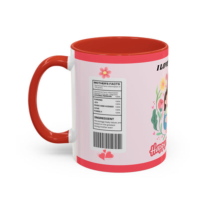 Mother's Day Coffee Mug - Floral Gift Cup, Personalized Mug for Mom, 11oz Ceramic Tea Cup, Best Mom Ever, Mom Appreciation Gift, I Love