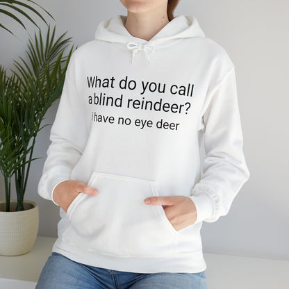 What do you call a blind reindeer?