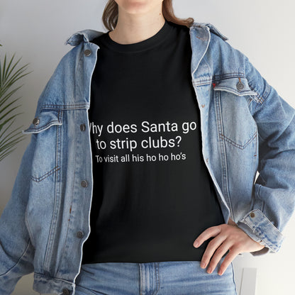 Why does Santa go to strip clubs?