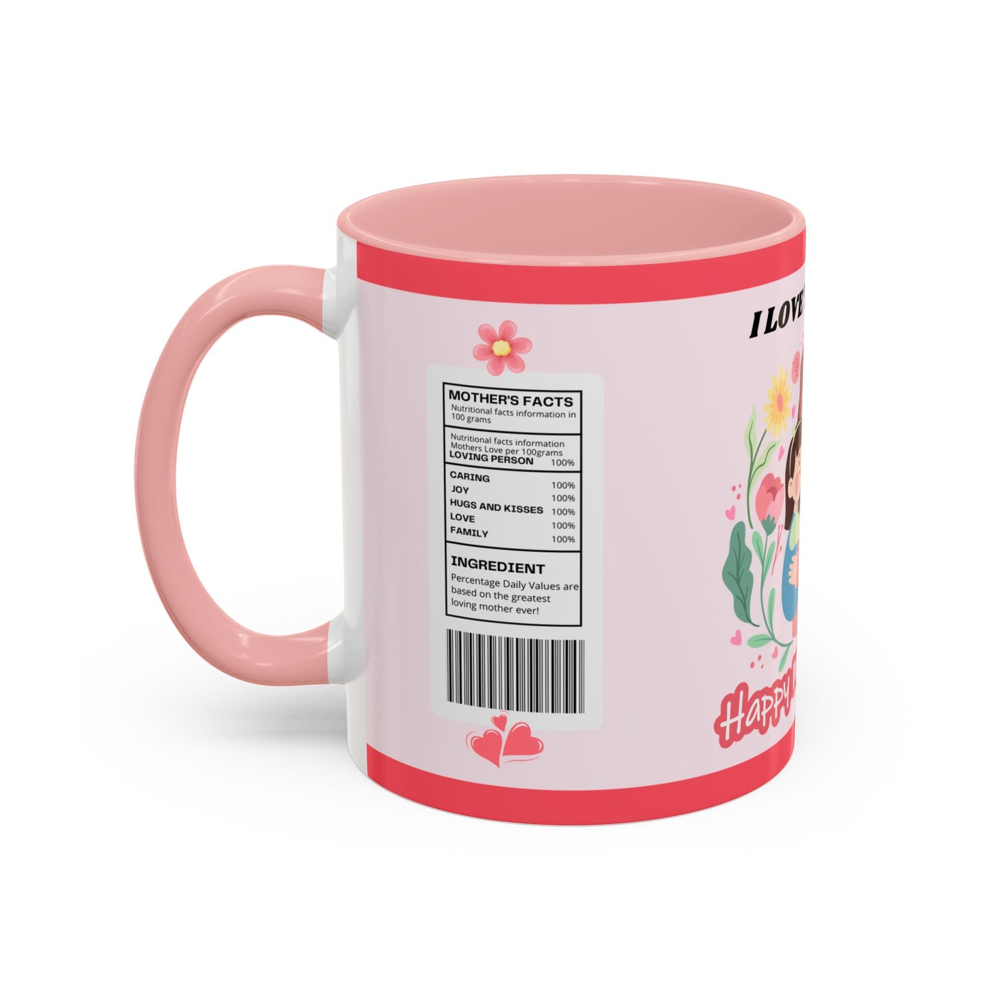 Mother's Day Coffee Mug - Floral Gift Cup, Personalized Mug for Mom, 11oz Ceramic Tea Cup, Best Mom Ever, Mom Appreciation Gift, I Love