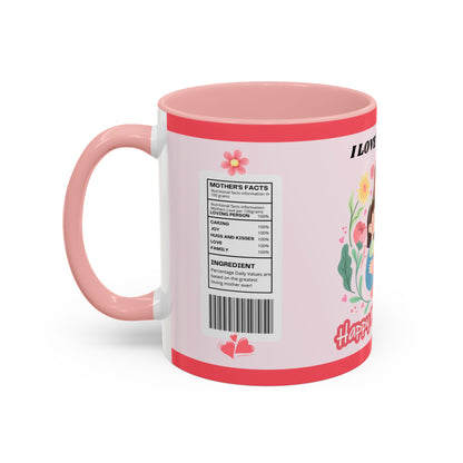 Mother's Day Coffee Mug - Floral Gift Cup, Personalized Mug for Mom, 11oz Ceramic Tea Cup, Best Mom Ever, Mom Appreciation Gift, I Love