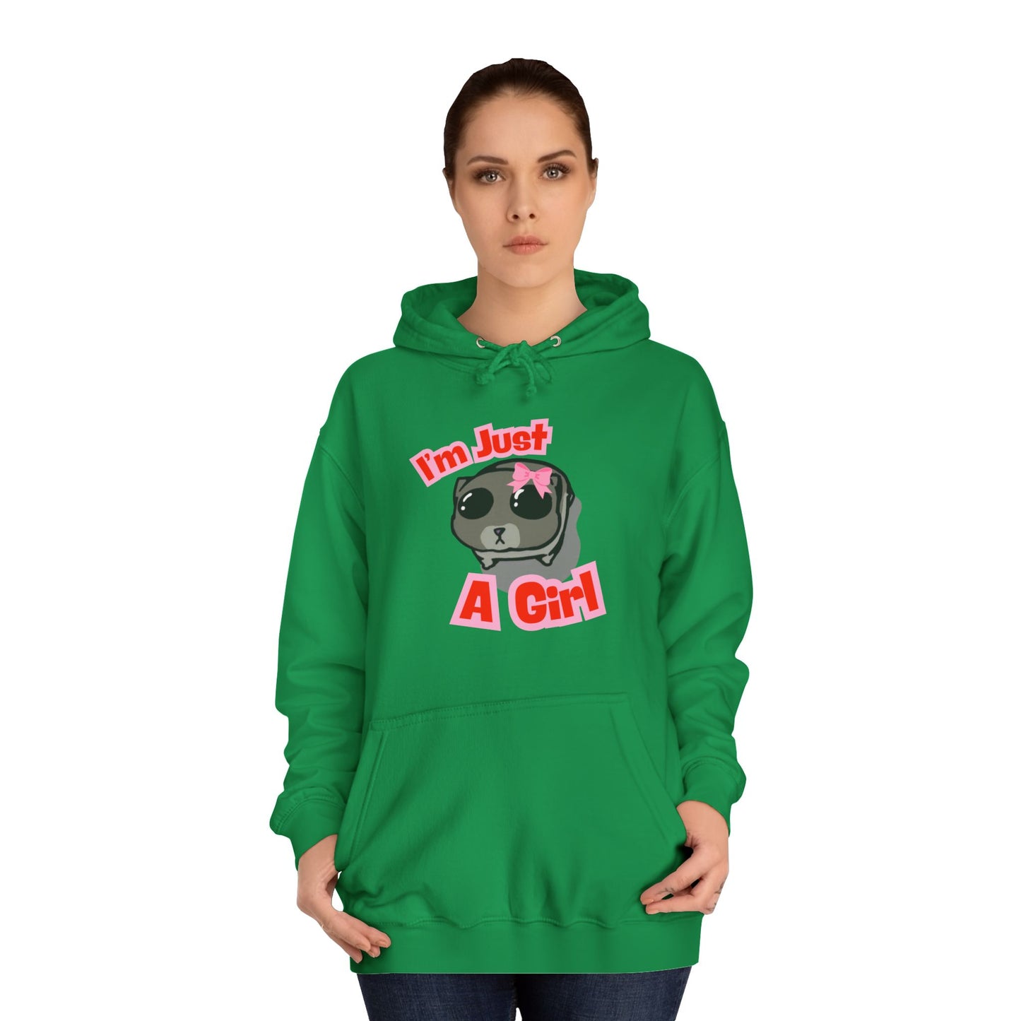 Cute Girls Unisex College Hoodie - I'm Just A Girl Design