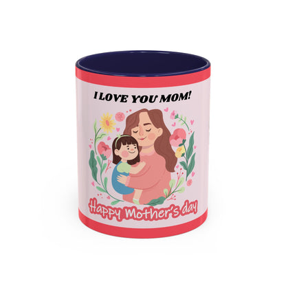 Mother's Day Coffee Mug - Floral Gift Cup, Personalized Mug for Mom, 11oz Ceramic Tea Cup, Best Mom Ever, Mom Appreciation Gift, I Love