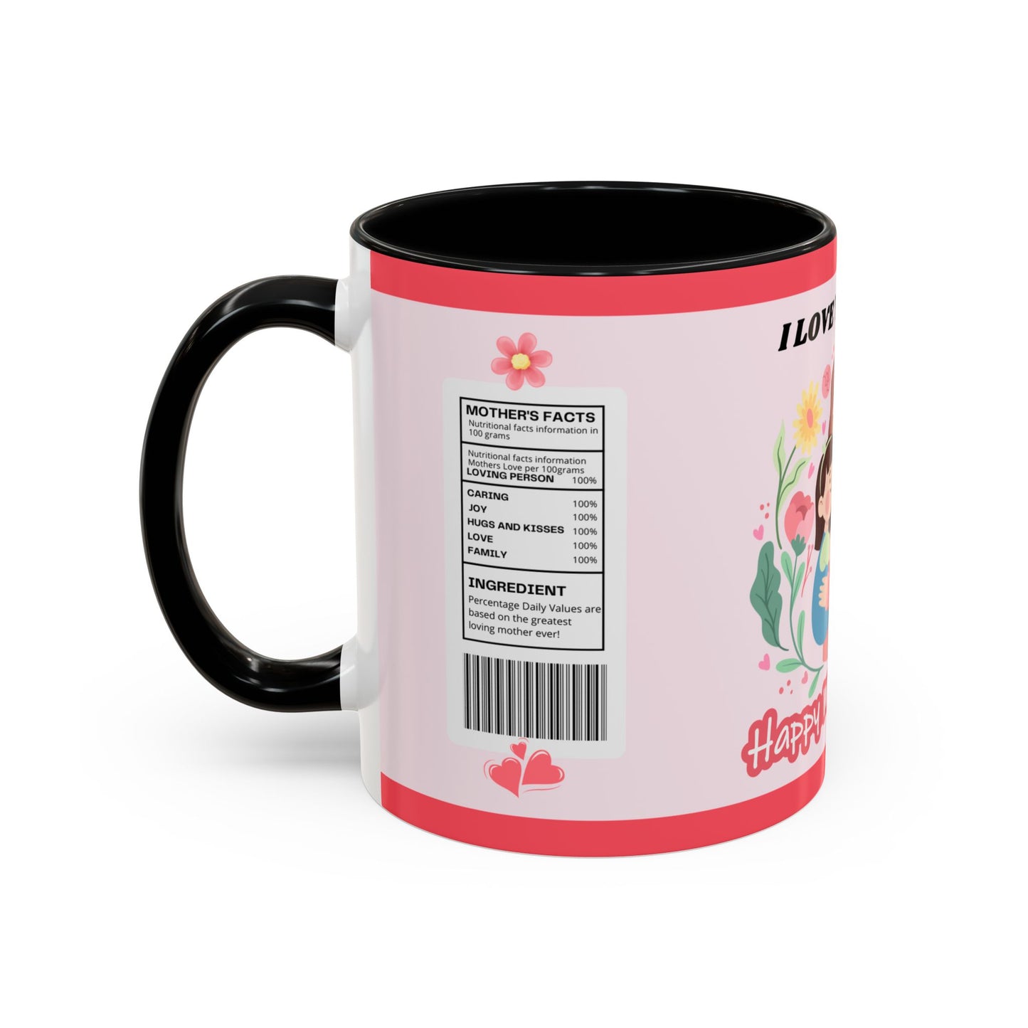 Mother's Day Coffee Mug - Floral Gift Cup, Personalized Mug for Mom, 11oz Ceramic Tea Cup, Best Mom Ever, Mom Appreciation Gift, I Love