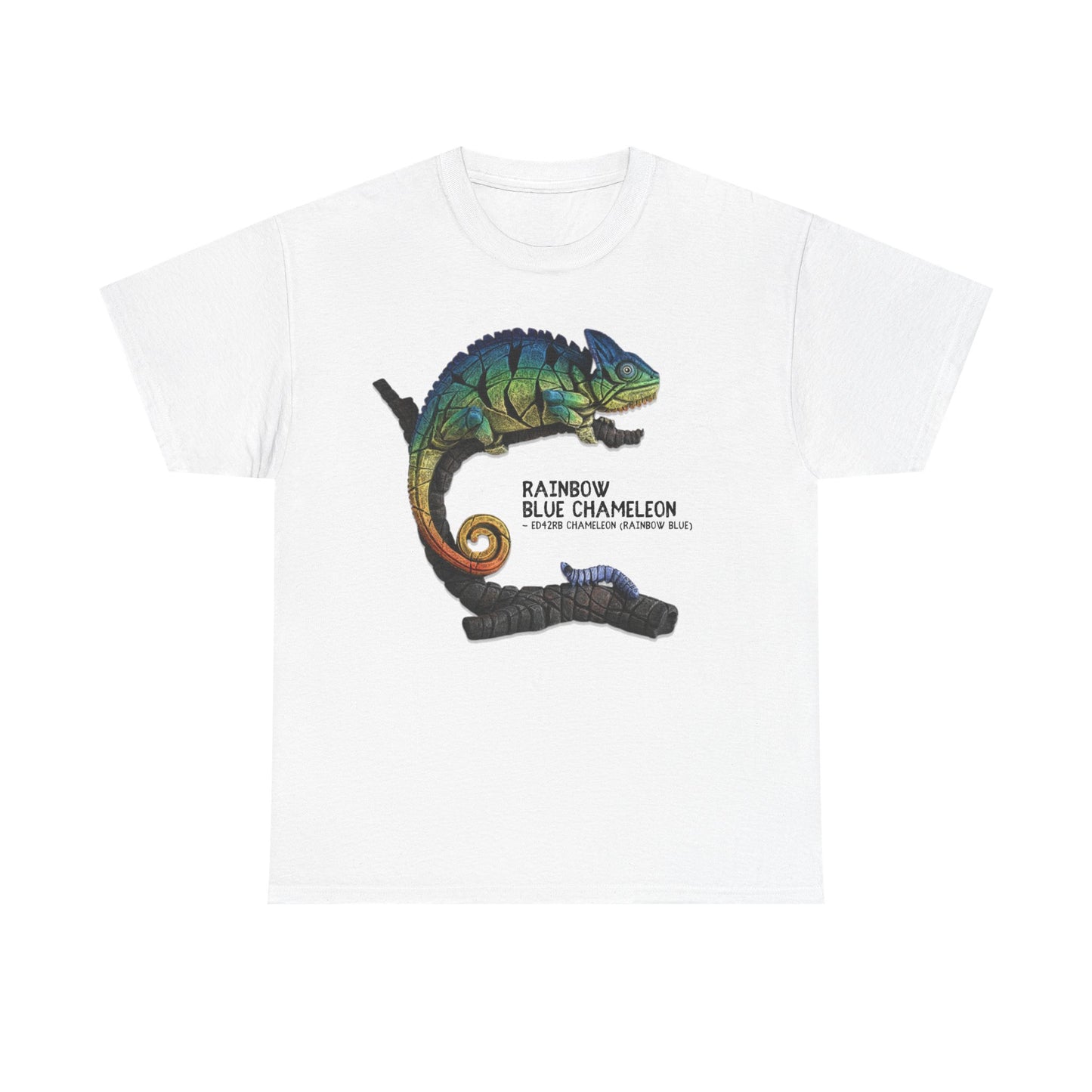 Rainbow Blue Chameleon Edge Sculpture Unisex Tee