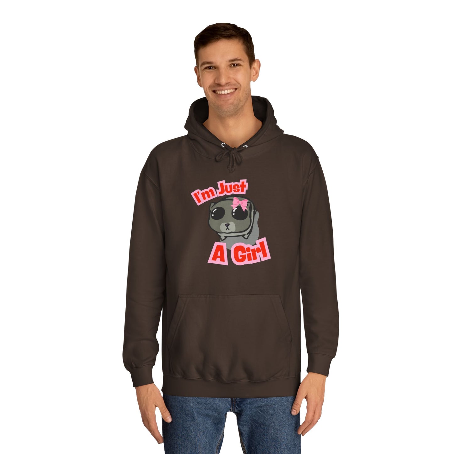 Cute Girls Unisex College Hoodie - I'm Just A Girl Design