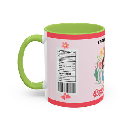 Mother's Day Coffee Mug - Floral Gift Cup, Personalized Mug for Mom, 11oz Ceramic Tea Cup, Best Mom Ever, Mom Appreciation Gift, I Love