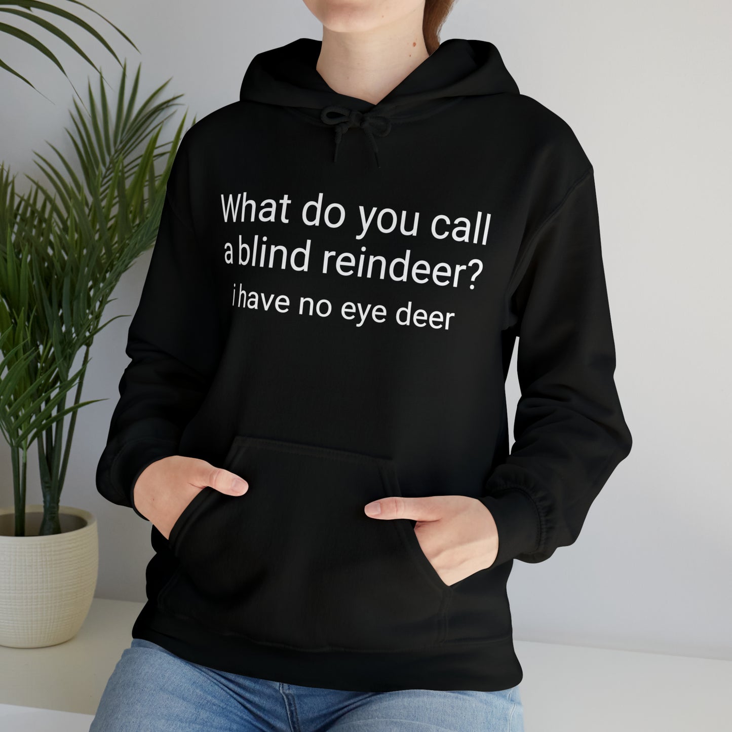 What do you call a blind reindeer?