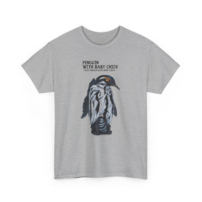 Penguin with Baby Chick Edge Sculpture Unisex Tee