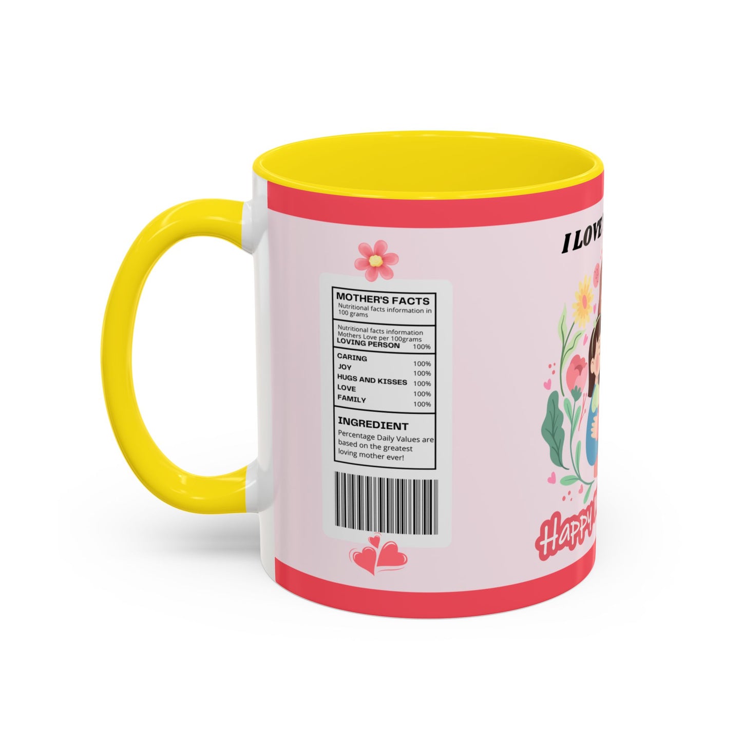 Mother's Day Coffee Mug - Floral Gift Cup, Personalized Mug for Mom, 11oz Ceramic Tea Cup, Best Mom Ever, Mom Appreciation Gift, I Love