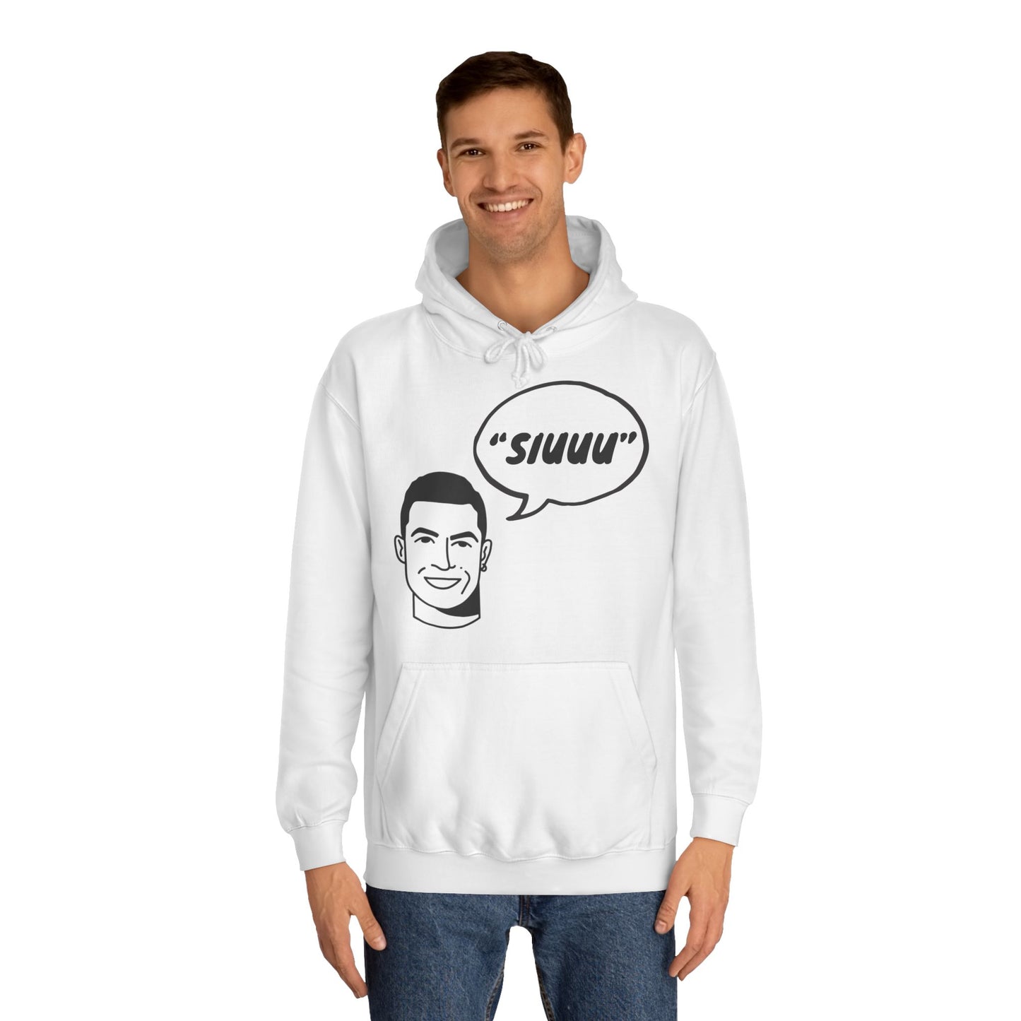 Cotton Hoodie - Cristiano Ronaldo 'Siuuu' Meme Design